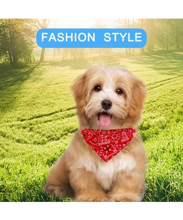 4-Piece Adjustable Dog Bandana Set - Stylish Polyester Neckerchiefs & Towels for Small & Medium Dogs & Cats | Pink Black Dark Blue Red - Buy Online on GoSupps.com