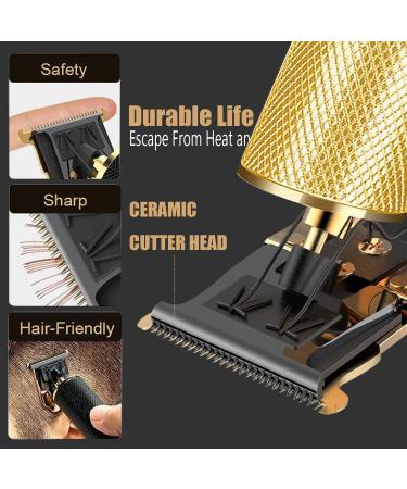 Hair Clippers for Men Electric Pro Li Outliner Rechargeable Cordless T-Blade Trimmer for Men Hair Trimmer for Men 0mm Baldheaded Hair Clippe Waterproof Grooming Kit Gold - Buy Online on GoSupps.com