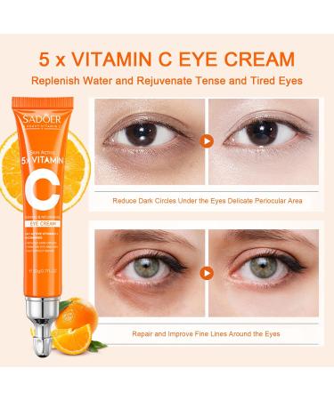 5 in 1 Vitamin C Eye Cream - Anti-Aging Reduces Dark Circles & Puffiness for All Skin Types - Rejuvenate Your Under Eyes & Bags - Buy Online on GoSupps.com