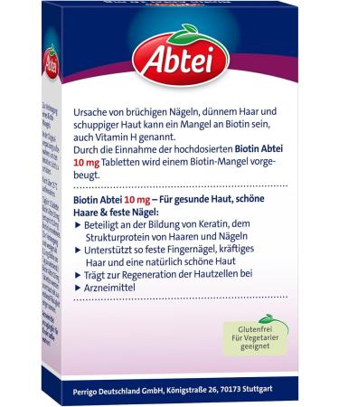 Abtei Biotin 10 mg Forte for Skin Hair & Nails - 30 Tablets | International Shipping Available - Buy Online on GoSupps.com