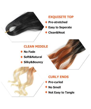 Dt Cheryl French Curls Braiding Hair - 8 Pack Pre-Stretched 24 Inch Loose Wave Curly Extensions (1B/30/613) - Synthetic Hair for Perfect Hairstyles - Buy Online on GoSupps.com