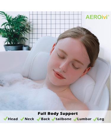 Premium AEROiVi Full Body Bath Pillow with Lumbar Support - 14 Suction Cups, 3D Air Mesh - Universal Fit for Ultimate Comfort - Buy Online on GoSupps.com