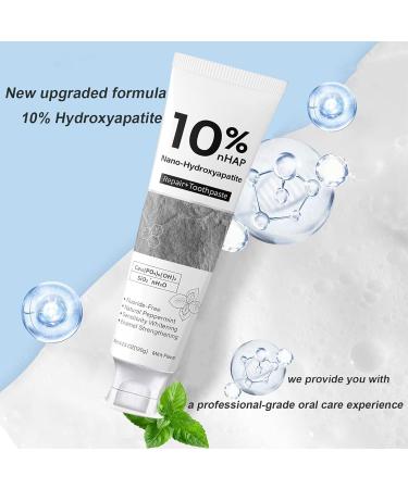 10% Nano-Hydroxyapatite Repair Toothpaste Fluoride-Free Enamel Strengthening Sensitivity Whitening Natural Peppermint Mint Flavor 4.23 Oz 2 Pack - Buy Online on GoSupps.com