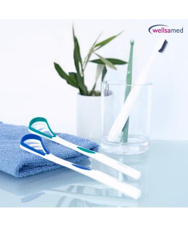 Wellsamed Expert Tongue Cleaner - 1 Piece Blue | Fight Tongue Coating & Halitosis Effectively - International Shipping Available - Buy Online on GoSupps.com