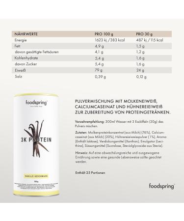 Foodspring Whey Protein Powder Vanilla - 23g Protein for Muscle Building Perfect Solubility Pasture Milk Rich in BCAAs & EAAs - New Recipe (750g) - Buy Online on GoSupps.com