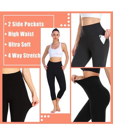NEW YOUNG High Waisted Capri Leggings with Pockets for Women - XXL, White - Buy Online on GoSupps.com