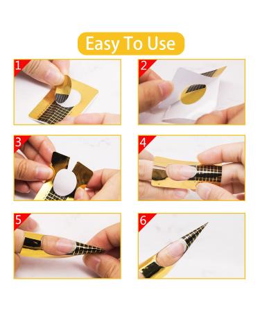 500 PCS Acrylic Nail Forms | Polygel Nail Extension Guide Stickers - Gel Nails Art Paper for DIY Manicure Design - Buy Online on GoSupps.com