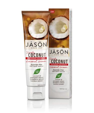 Jason Simply Coconut Whitening Toothpaste  Coconut Cream  4.2 Ounce
