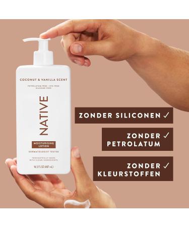  Native Native Body Lotion for Men and Women Silicone and Dye Free Coconut and Vanilla Scent Hand Lotion + Moisturizer for Dry Skin With Naturally Derived Ingredients (3 x 487 ml) - Buy Online on GoSupps.com