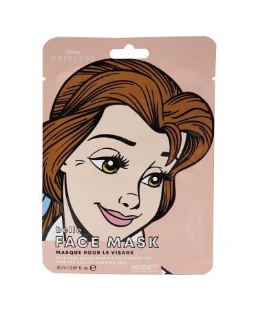 MAD BEAUTY DISNEY Princess Belle Face Mask Rose Water Infused Sheet Masks Calms Skin Leaving It Glowing Anti-Inflammatory Detoxifying Beauty Gift Belle - Beauty and the Beast