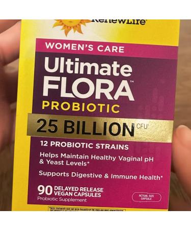 Women's Care Probiotic (90 Count.) 25 Billion CFU 12 Strains Delayed Release Vegan Capsules Supports Digestive & pH Balance
