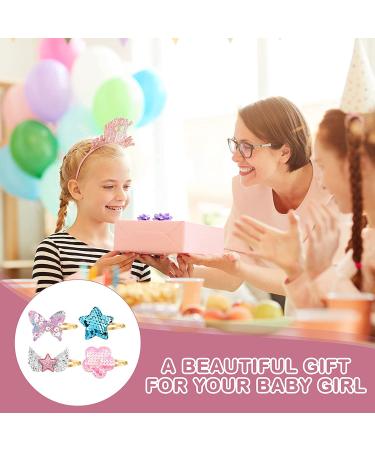 24-Piece Toddler Girls Hair Clips | Crown, Heart, Butterfly, Rabbit & Unicorn Shapes | Metal Snap Barrettes for Kids | Glitter Hair Styling Accessories - Buy Online on GoSupps.com