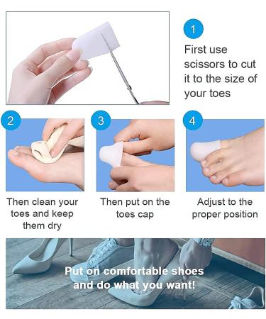 Gu Cheng Toe Protector Silicone Toe Covers - Set of 10 for Ingrown Toenails, Corns, Blisters, Hammer Toes - Beige - Buy Online on GoSupps.com