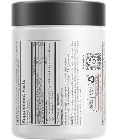 Codeage Elderberry Vitamins - Organic Fermented Elderberry Blend Vitamin C from Ascorbic Acid & Organic Acerola Cherries Vitamin D3 Zinc Sambucus Berries - 90 Capsules - Buy Online on GoSupps.com