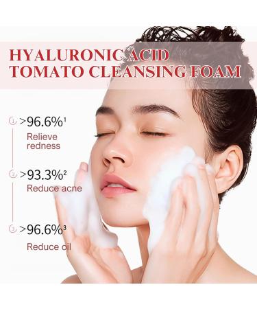 Tomato Foaming Cleanser Hyaluronic Acid Foaming Facial Cleanser Sensitive Face Wash With Hyaluronic Acid Tomato Facial Cleanser For Dry Skin Remove Impurities & Control Shine 100ml - Buy Online on GoSupps.com