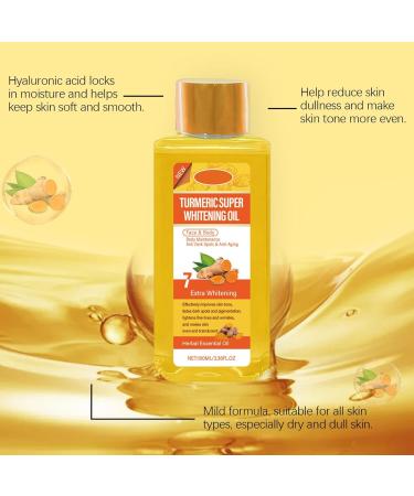 Turmeric Body Whitening Oil 100ml Turmeric Super Whitening Oil Body Whitening Oil Whitening Slow-Aging Firming Removing Black Spots - Buy Online on GoSupps.com