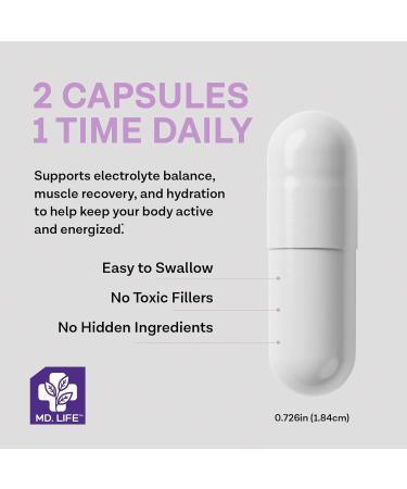 MD. Life Magnesium Potassium Supplement - 30 Capsules - High Absorption Magnesium Complex - Magnesium Supplement to Support Vascular Health & Leg Cramp 30cts 1 Count (Pack of 30) - Buy Online on GoSupps.com