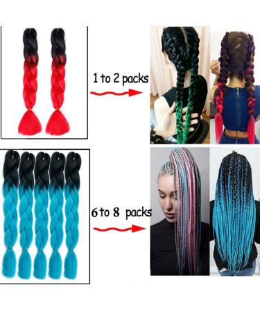 Ombre Jumbo Braiding Hair Extensions 24 Inch 1pc Jumbo Braid Two Tone Synthetic Hair Extension Black to Coffee - Buy Online on GoSupps.com