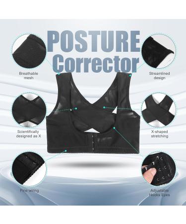 Retasica Ladies Women Adjustable Shoulder Back Posture Corrector Chest Brace Support Belt-Black-M - Buy Online on GoSupps.com