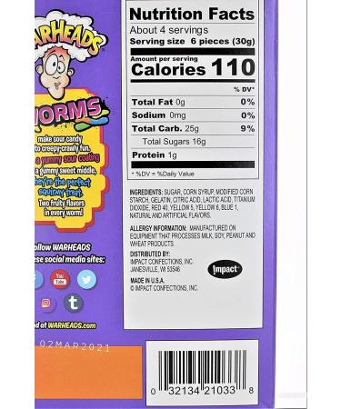 Warheads Warheads Sour Worms 4oz Box of 12 - Buy Online on GoSupps.com