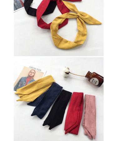 Yeshan Rabbit Ear Bow Headbands for Women - Set of 9 Solid Color Twist Wired Headbands for Yoga, Sports, and Hair accessory - Buy Online on GoSupps.com