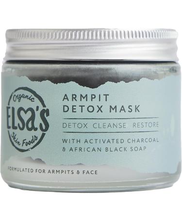 Elsa's Organic Skin Foods - Armpit Detox Mask - Activated Charcoal & African Black Soap - Clears Clogged Pores - Hydration & Moisture Boosting - Antipigmentation