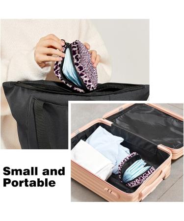 Leopard Print Menstrual Cup & Pad Storage Bag - Pink Sanitary Napkin Pouch | Feminine Product Organizer for Period Supplies - Color 10 - Buy Online on GoSupps.com