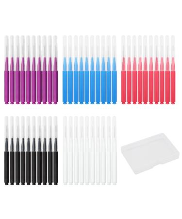Zynery 50 pieces interdental brushes 5 colors with lid cleaning brush interdental brushes diameter 2 mm 2.2 mm 2.5 mm 3 mm 4 mm