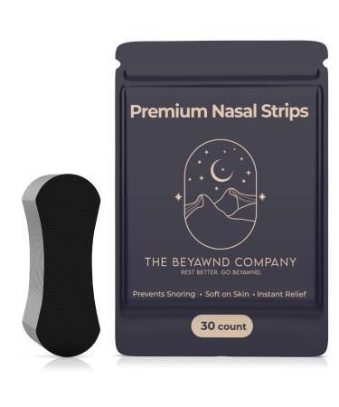 Premium Nasal Strips (30 Ct Black) - Nasal Congestion Relief Strips for Better Sleep | Congestion Relief | Breathing Strips | Extra Strength | Gentle on Skin