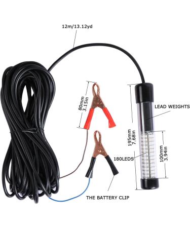 Goture 12V 10.8W White Blue Green LED Submersible Fishing Light | Fish Finder Lamp for Night Fishing | Freshwater Saltwater | 12m Cord - Buy Online on GoSupps.com