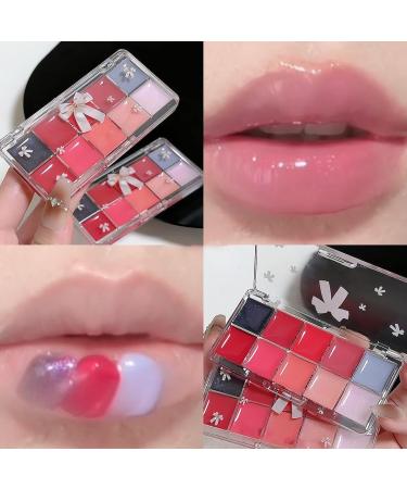 Maquillage Lippalette Ensemble De Palettes L vres | 10 Couleurs Teint es De Gloss L vres - Couleur De L vre Cosm tique Non Adh sive Gel e De Brillant Longs Et Teint e Pour L'anniversair 02 - Buy Online on GoSupps.com