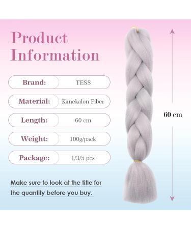 Tess Braids Extensions 60 cm - Jumbo KanCalon Hair for Box Braids - 100g Silver White (1 Piece) - Buy Online on GoSupps.com