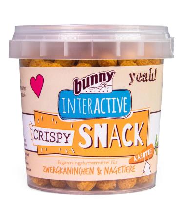 Bunny Crispy Snack Carrot |25 g |Supplementary feed for dwarf rabbits and rodents |The perfect reward snack for rodents |Only 3 ingredients |Reclaimable