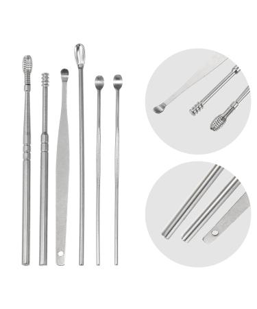 VOCOSTE 6Pcs Stainless Steel Ear Cleansing Tool Set with Faux Leather Packaging - Purple - Buy Online on GoSupps.com