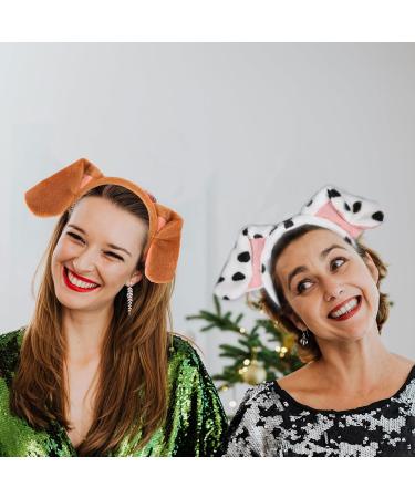 XNIVUIS 2 Pcs Headband Cartoon Puppy Ears Animal Headwear Dog Ears Puppy Ears Headband Animal Ear Headband Girl Headdress Puppy for Dog Party Decorations Christmas Costume (White Brown) - Buy Online on GoSupps.com