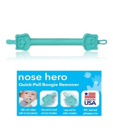 Eztotz Nose Hero - Baby Nose and Ear Cleaner Tool - Made in USA 100% Soft Flexible Rubber Infant Booger Picker - Essential Baby Care Products - Nasal Boogie Sucker Tool - Safe, BPA Free Teal