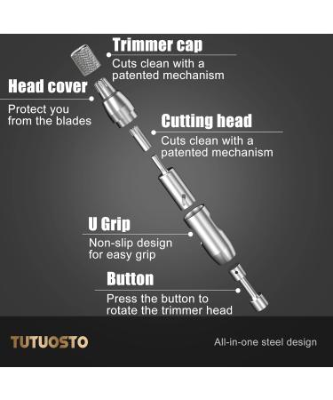 Stainless Steel Manual Nose Hair Trimmer & Ear Hair Removal - Perfect Gifts for Men Painless & Waterproof Easy to Clean - Buy Online on GoSupps.com