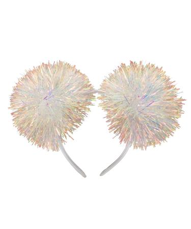 minkissy Graduation Headband Tinsel bling pom pom headband Pom Pom Headband Pom Pom Headbopper Pom Pom Costume Headwear for Kids Adults pom pom hair band White springs head bopper Alien Head Boppers 20x18x3.5cm White