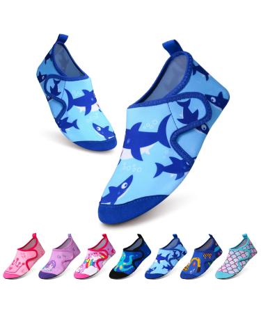 Tolal children aqua shoes anti-slip thickness kids beach shoes soft and durable children beach shoes suitable for young girl baby beach pool surfing garden 24/25 EU style d