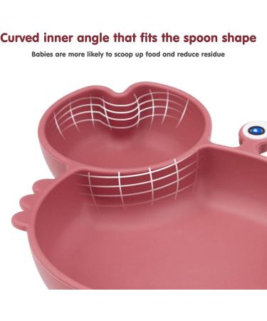 Qshare Toddler Plate BPA-Free Portable Suction Plate for Kids Dishwasher & Microwave Safe Silicone Placemat - 9x6x1.4 inch (Crab-mauve) - Buy Online on GoSupps.com