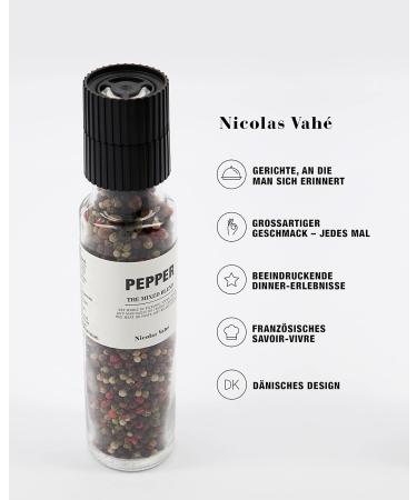 Nicolas Vahe Black Pepper Mixture | Gourmet Pepper Mill with Black Pink & Green Peppercorns | Danish Design Meets French Elegance - Buy Online on GoSupps.com