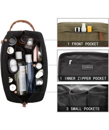 Vorspack Hanging Toiletry Bag for Men - Water-Resistant Canvas Dopp Kit Travel Organizer - Green - Buy Online on GoSupps.com