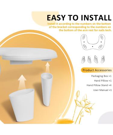 Arm Rest for Nails White U-shaped Nail Hand Rest PU Leather Manicure Hand Rest Stand Pillow Cushion - Buy Online on GoSupps.com