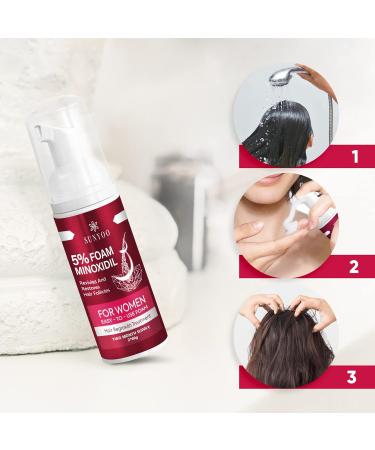 Women's 5% Minoxidil Foam for Thinning Hair Growth - 2 Pack 60g Red - Fuller, Thicker Hair Treatment - Buy Online on GoSupps.com