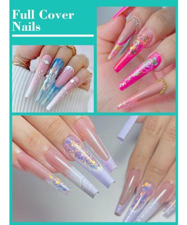 Deciniee 240Pcs Semi Frosted Trapezoidal Gel Nail Tips - Full Cover Clear & Acrylic Extension Tips for Nails Salon & Home Nail Design | 12 Sizes - Buy Online on GoSupps.com