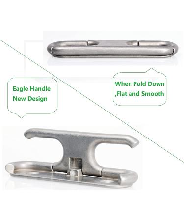 6 inch 2pcs Thorn Boat Folding Cleat with Eagle Handle, Stainless Steel - Set of 2 - Buy Online on GoSupps.com