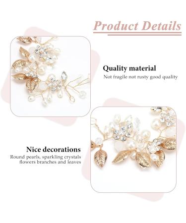 Bride Flower Wedding Hair Vines Gold Crystal Hair Clips Brides Flower Leaf Women Bridal Headpiece Wedding Hair Vine Comb Pins Accessories for Girls Hair Styling Guest Headband for Bridesmaid - Buy Online on GoSupps.com