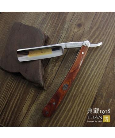 Titan Vintage Straight Razor - Classic Foldable Beard & Mustache Shaver - Manual Thin Eyebrow Knife for Men - Premium Barber Grooming Tool - Buy Online on GoSupps.com
