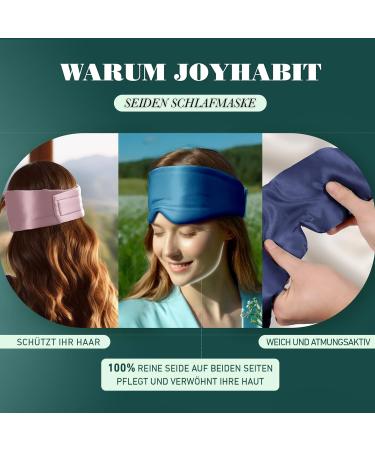 Joyhabit Royal Blue Silk Sleep Mask - Extra Large & Adjustable Eye Mask for Men and Women - Ideal for Night Sleep & Relaxation - Buy Online on GoSupps.com