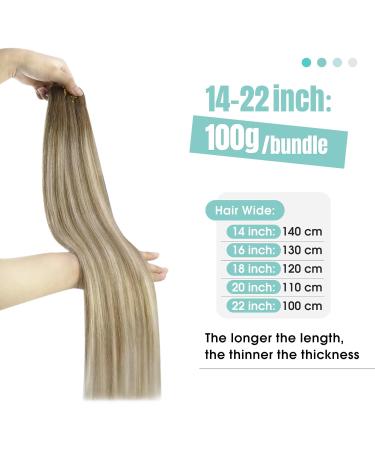Youngsee Real Hair Tress Ombre Blonde Extensions - Short 35cm Hair Weave Medium Brown to Platinum Ombre 100g #8/60/8 - Buy Online on GoSupps.com